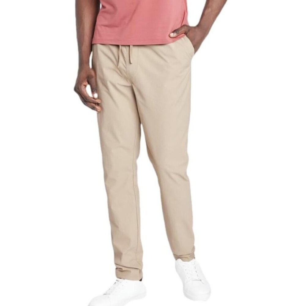 All in Motion Men's Ripstop Performance Pants Small Khaki UPF 50+ Moisture-Wick